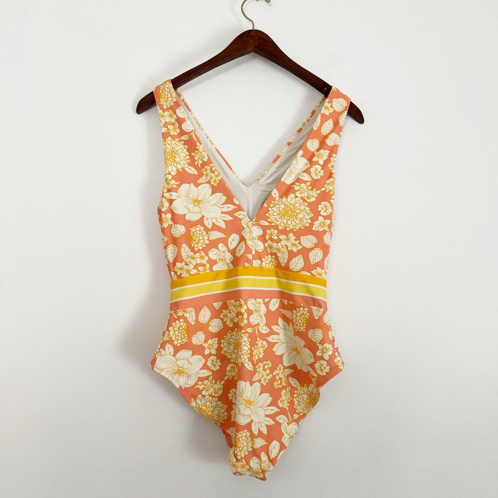 MATILDA JANE So Peachy One Piece Swimsuit Yellow Floral Medium M - Picture 6 of 7
